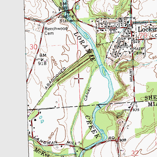 Topographic Map of Spring Creek Quarry, OH