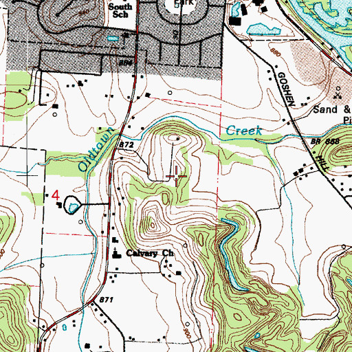 Topographic Map of Spring Pit, OH