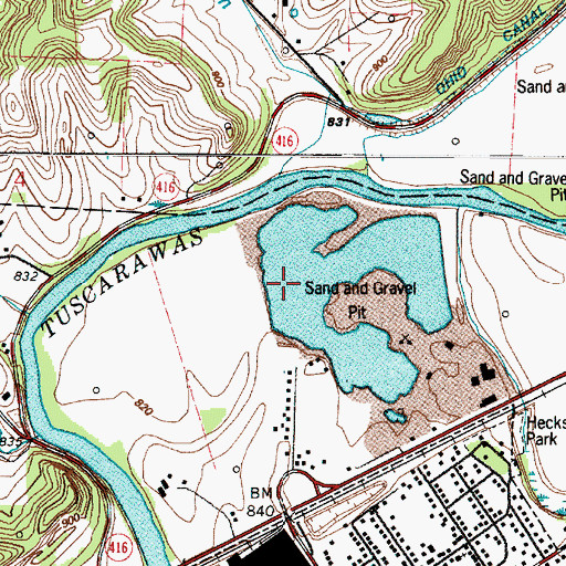 Topographic Map of Stocker Sand and Gravel Pit, OH