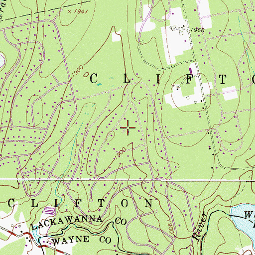 Topographic Map of Big Bass Lake, PA