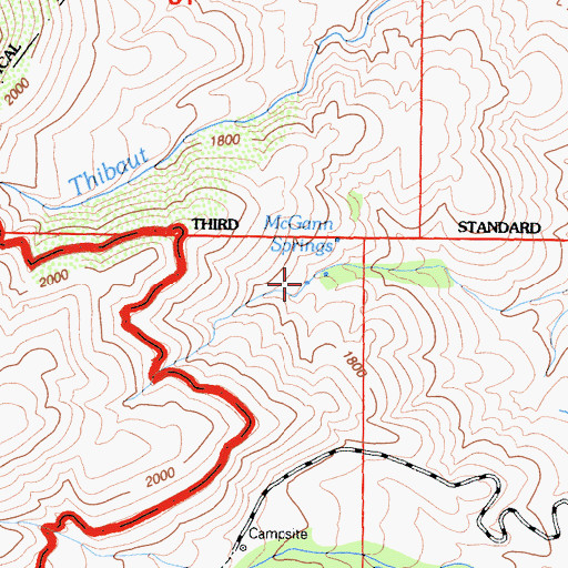Topographic Map of McGann Springs, CA