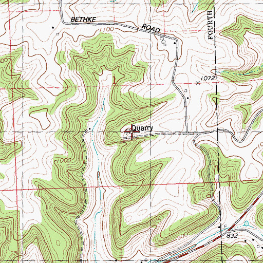 Topographic Map of Bethke Quarry, WI