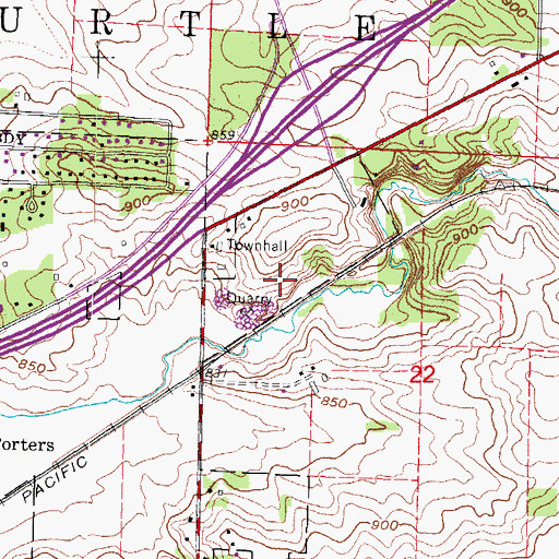 Topographic Map of Boutelle Quarry, WI
