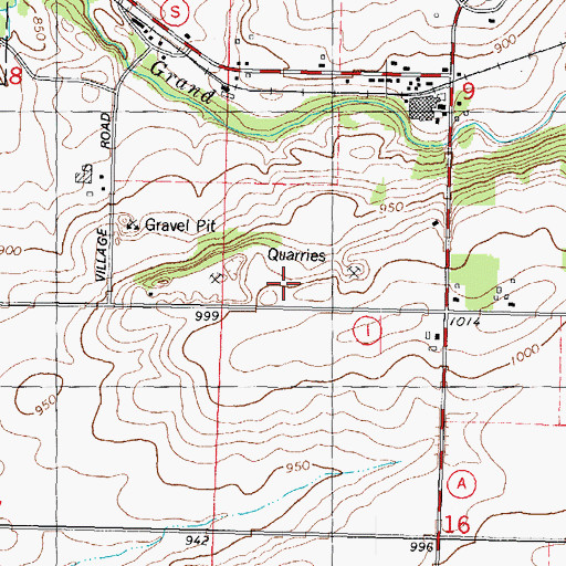 Topographic Map of Broeder Quarry, WI