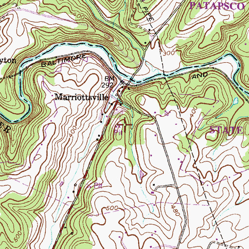 Topographic Map of Piccirilli Quarries, MD