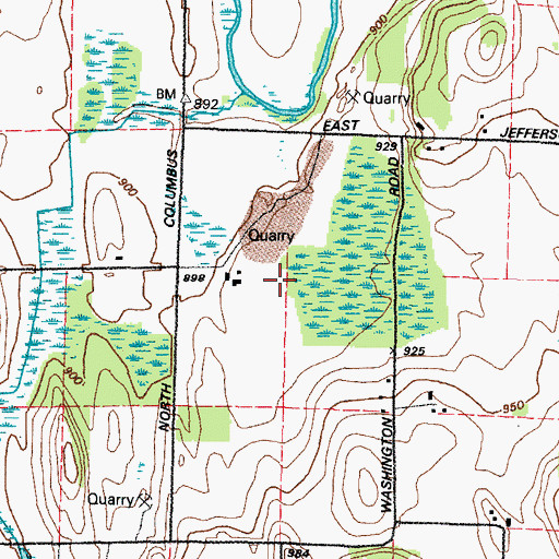 Topographic Map of Chilton Quarry, WI