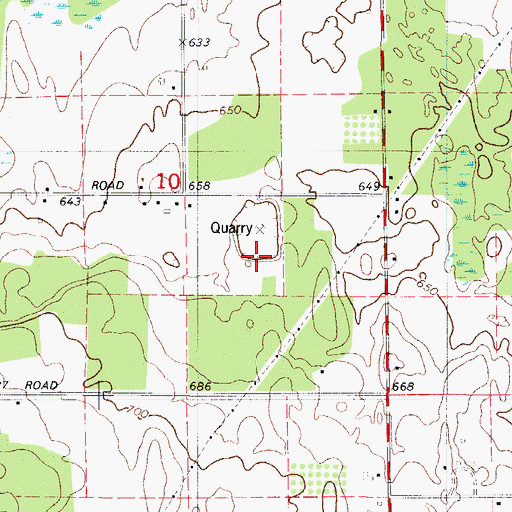 Topographic Map of Door County Quarries, WI