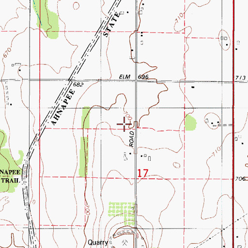 Topographic Map of Door Quarry South, WI