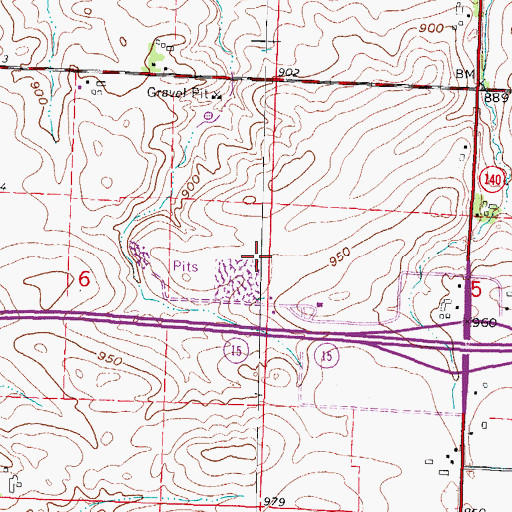 Topographic Map of Dunn Quarry, WI