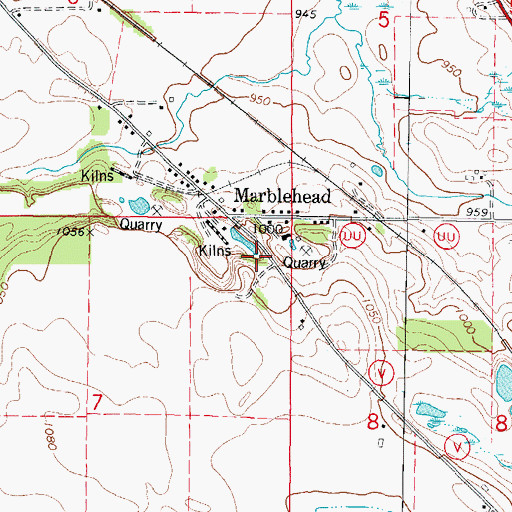 Topographic Map of Eden Quarry, WI