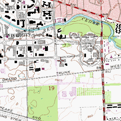 Topographic Map of Veterinary Medical Center, MI