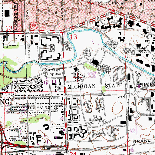Topographic Map of Breslin Student Events Center, MI