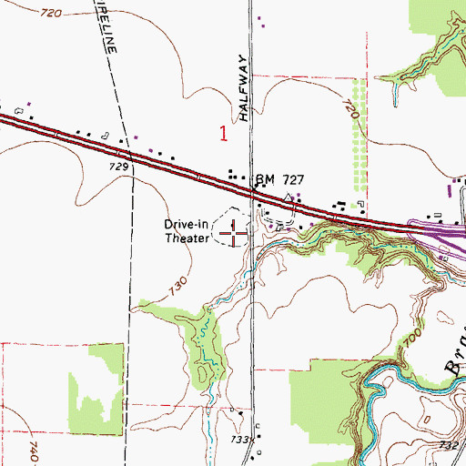 Topographic Map of Star View Drive-In, OH
