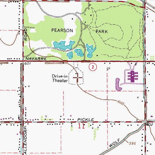 Topographic Map of Sundance Kid Drive-In, OH