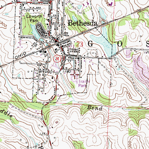 Topographic Map of Mil-mar Trailer Court, OH