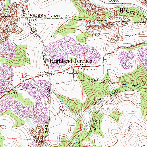 Topographic Map of Highland Terrace, OH