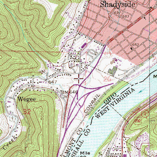 Topographic Map of Maloneys Mobile Home Park, OH