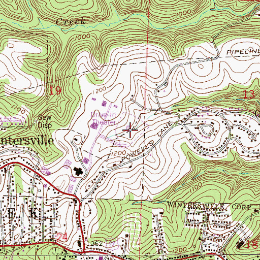 Topographic Map of Winter Drive-In Theatre, OH