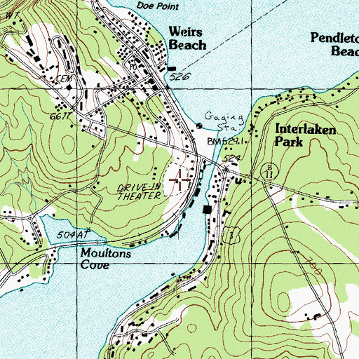 Topographic Map of Weirs Drive-In, NH