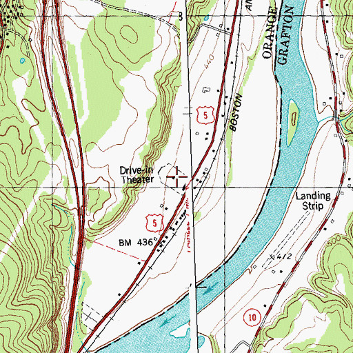 Topographic Map of Fairlee Drive-In, VT