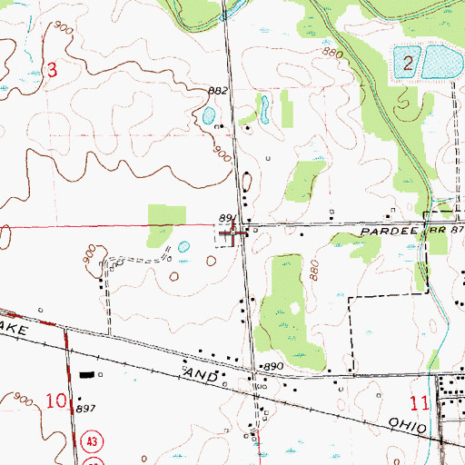 Topographic Map of Webberville Cemetery, MI