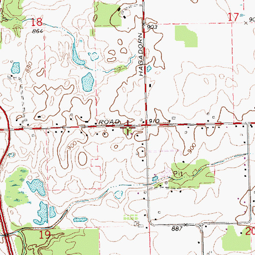 Topographic Map of Phillips Cemetery, MI