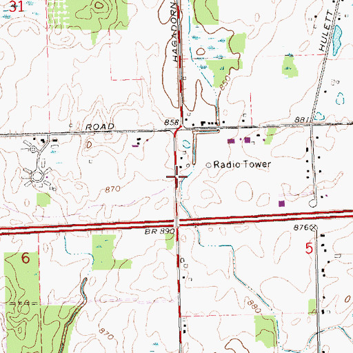 Topographic Map of Foote - Rockwell Cemetery, MI