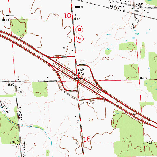 Topographic Map of Interchange 122, MI
