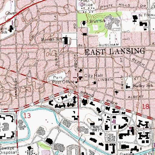 Topographic Map of Collegeville Historical Marker, MI