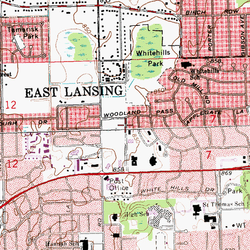 Topographic Map of Michigan Automobile Dealers Association Historical Marker, MI
