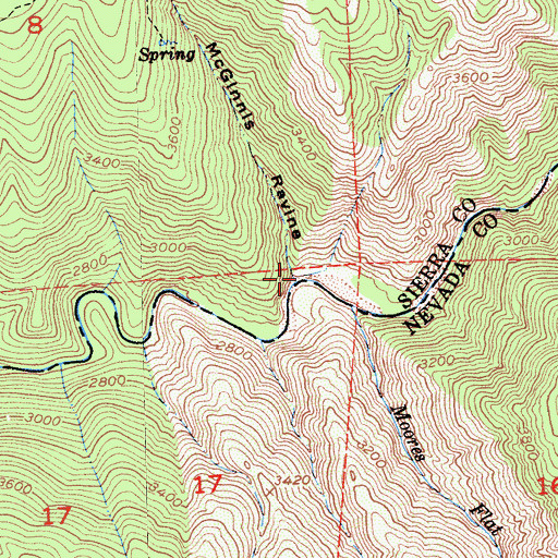 Topographic Map of McGinnis Ravine, CA