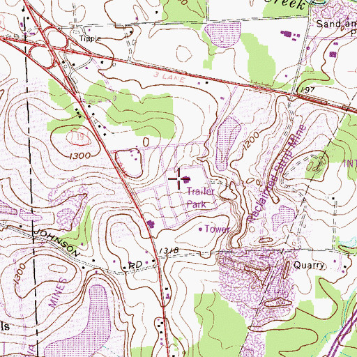 Topographic Map of Lake Arthur Estates, PA