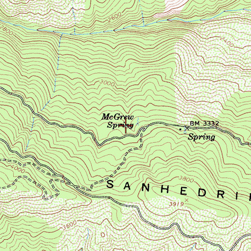 Topographic Map of McGrew Spring, CA