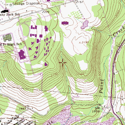 Topographic Map of University of Pittsburgh Johnstown Census Designated Place, PA