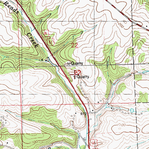 Topographic Map of Ellefson Brothers Quarry, WI