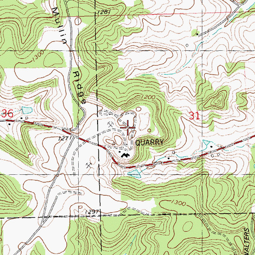 Topographic Map of Elroy Quarry, WI