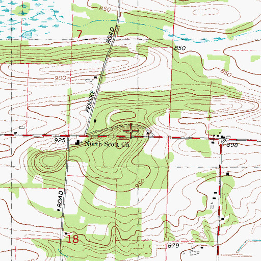 Topographic Map of Gaastra Quarry, WI