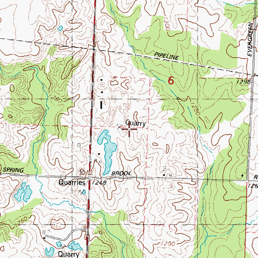 Topographic Map of Gottschalk Quarry, WI