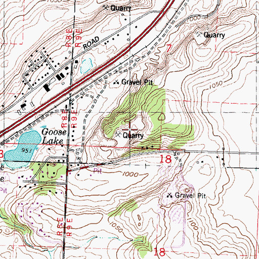 Topographic Map of Hammersley Number 1 Quarry, WI