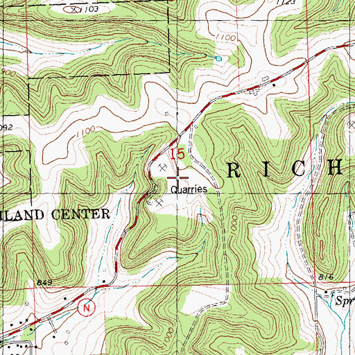 Topographic Map of Househoulder Quarry, WI