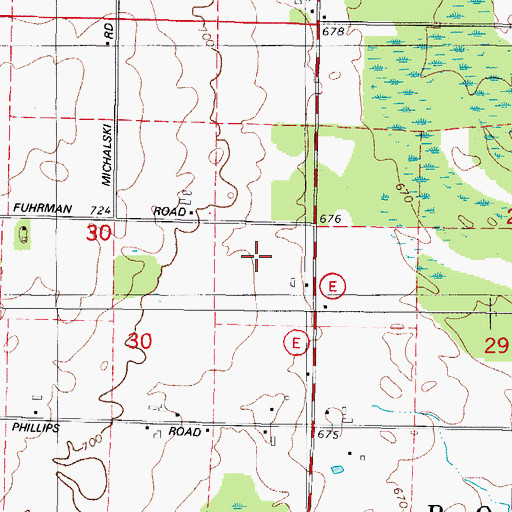 Topographic Map of Porterfield Quarry, WI