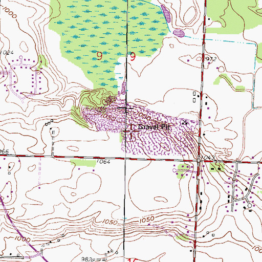 Topographic Map of K and N Sand and Gravel Pit, WI
