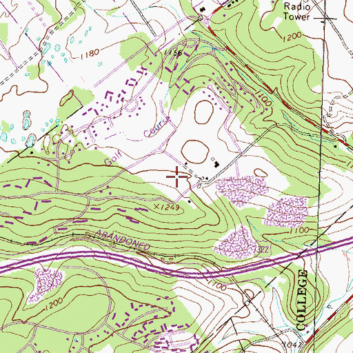 Topographic Map of Toftrees Census Designated Place, PA