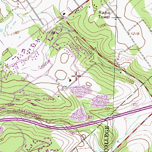 Topographic Map of Toftrees, PA