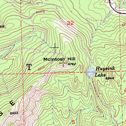 Topographic Map of McIntosh Hill, CA