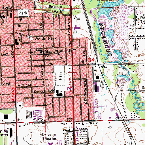 Topographic Map of Michigan Retail Hardware Association Historical Marker, MI