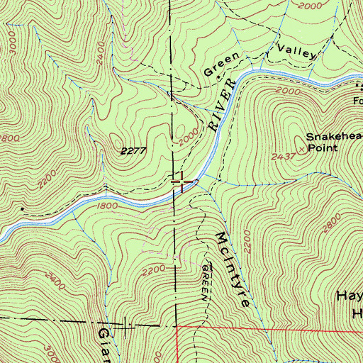 Topographic Map of McIntyre Gulch, CA