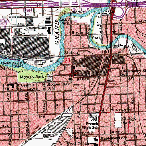 Topographic Map of REO Motor Car Company Historical Marker, MI