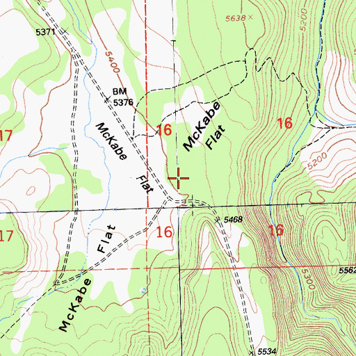 Topographic Map of McKabe Flat, CA