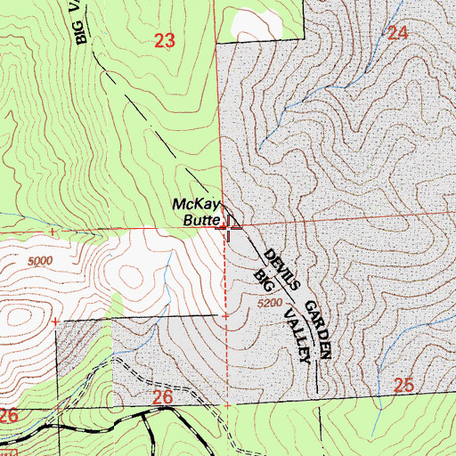 Topographic Map of McKay Butte, CA